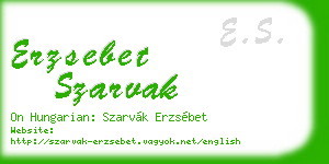 erzsebet szarvak business card